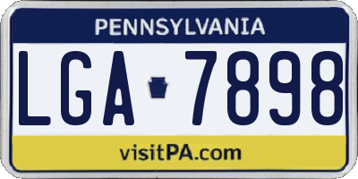 PA license plate LGA7898