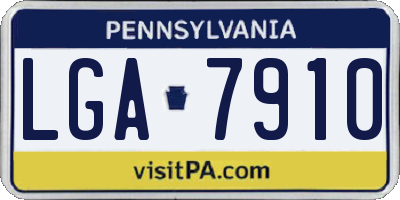 PA license plate LGA7910