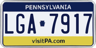 PA license plate LGA7917