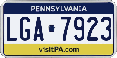 PA license plate LGA7923