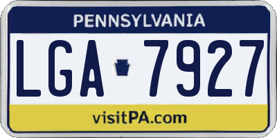 PA license plate LGA7927
