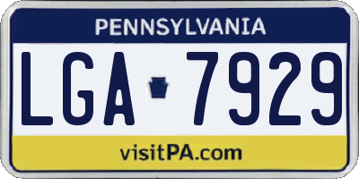 PA license plate LGA7929