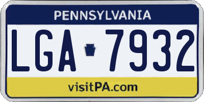 PA license plate LGA7932