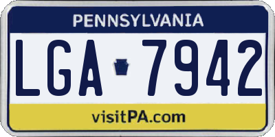 PA license plate LGA7942