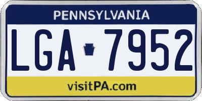 PA license plate LGA7952