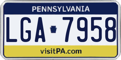 PA license plate LGA7958
