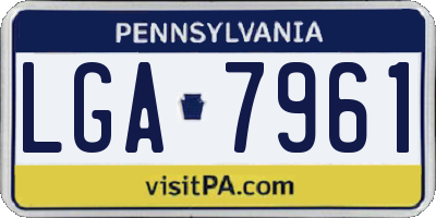 PA license plate LGA7961