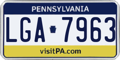 PA license plate LGA7963