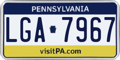 PA license plate LGA7967