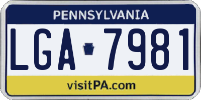PA license plate LGA7981