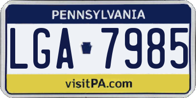PA license plate LGA7985