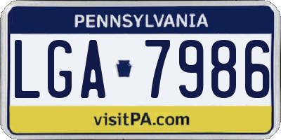 PA license plate LGA7986