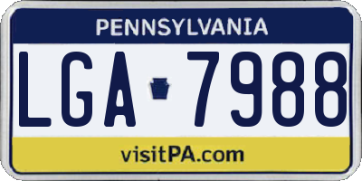 PA license plate LGA7988