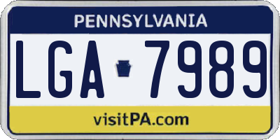 PA license plate LGA7989