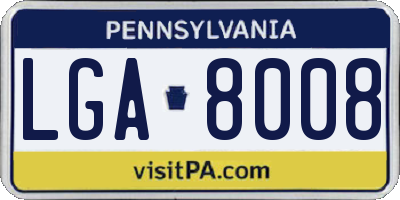 PA license plate LGA8008