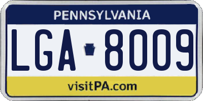 PA license plate LGA8009