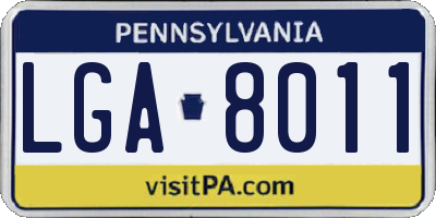 PA license plate LGA8011