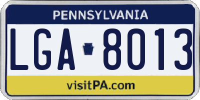 PA license plate LGA8013