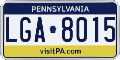 PA license plate LGA8015