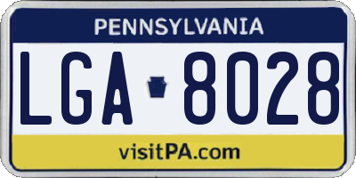 PA license plate LGA8028