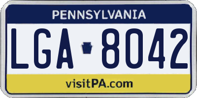 PA license plate LGA8042