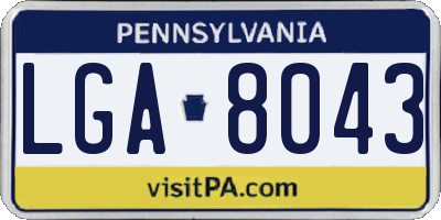 PA license plate LGA8043