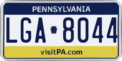 PA license plate LGA8044