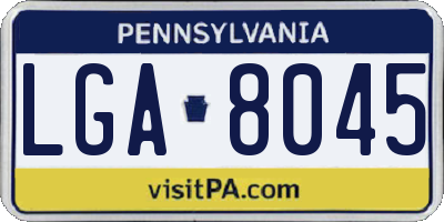 PA license plate LGA8045