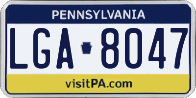 PA license plate LGA8047