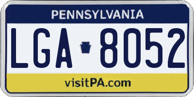 PA license plate LGA8052
