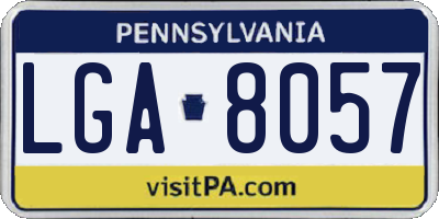 PA license plate LGA8057