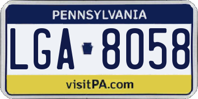 PA license plate LGA8058