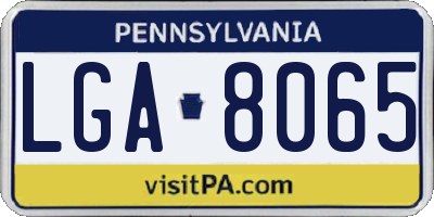 PA license plate LGA8065
