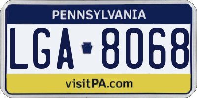 PA license plate LGA8068