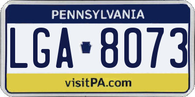 PA license plate LGA8073