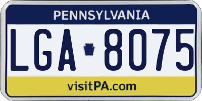 PA license plate LGA8075