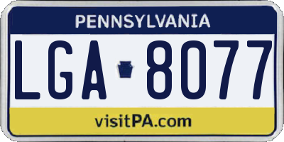 PA license plate LGA8077