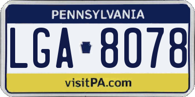 PA license plate LGA8078