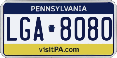 PA license plate LGA8080