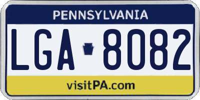 PA license plate LGA8082