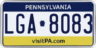 PA license plate LGA8083