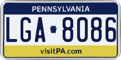 PA license plate LGA8086