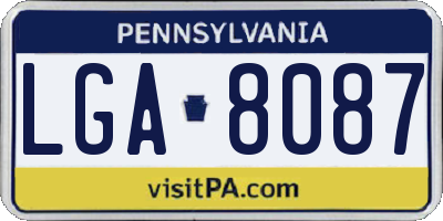 PA license plate LGA8087