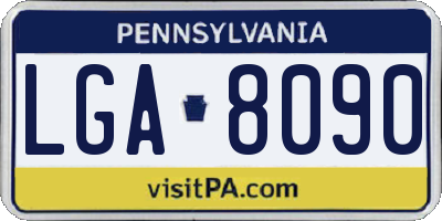 PA license plate LGA8090