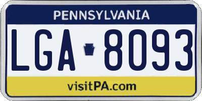 PA license plate LGA8093