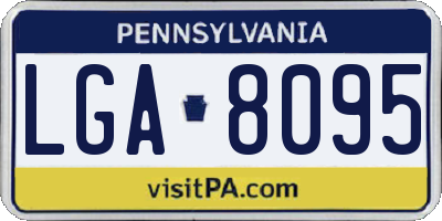 PA license plate LGA8095