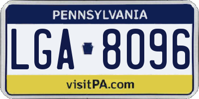 PA license plate LGA8096