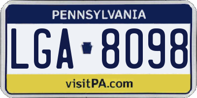 PA license plate LGA8098