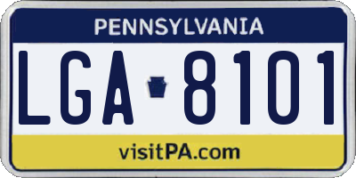 PA license plate LGA8101