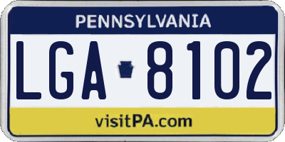 PA license plate LGA8102